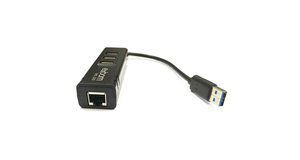 HUB USB 3 PORTAS 3.0 EXBOM COM ADAPTADOR DE REDE RJ45 GIGABIT 10/100/1000 UHL-300